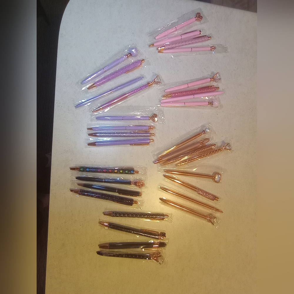Glam Ink Pens | Pink and Prime Products | Black Ink | 4 in a Pack | NEW ITEM